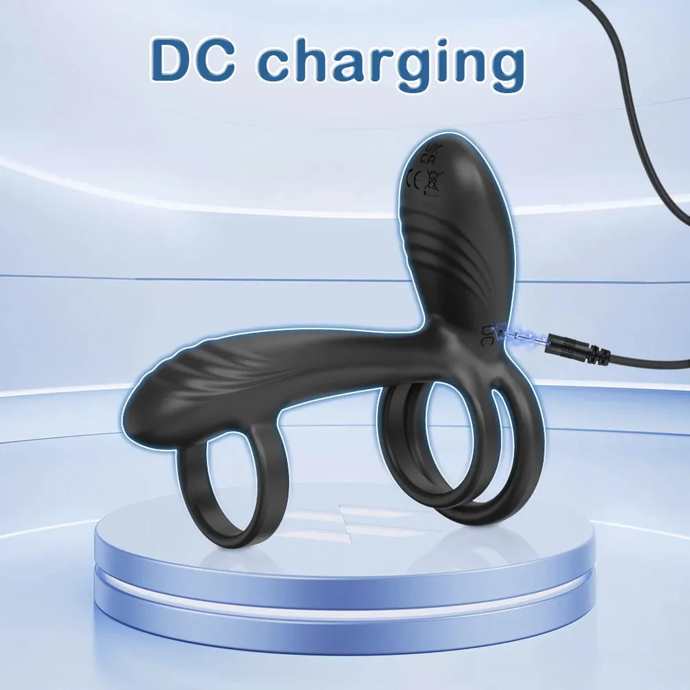 Remote Control Dual Penis Ring Vibrator for Men Delay Time Prostate Massager Cock Rings Twisting Vibrating Sex Toy for Men