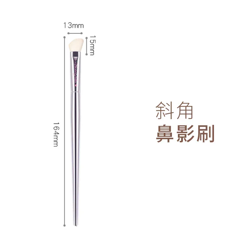 Silver High quality full functional Makeup brushes Foundation Powder Blusher Highlight Eyeshadow Flat eyebrow Make up brushes