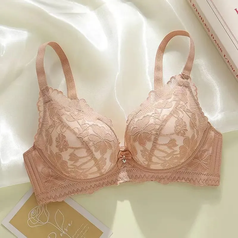 Thickened 8cm Push-Up Adjustable Bra without Underwire for Small Breasts Comfortable Gathered Auxiliary Lingerie for Women