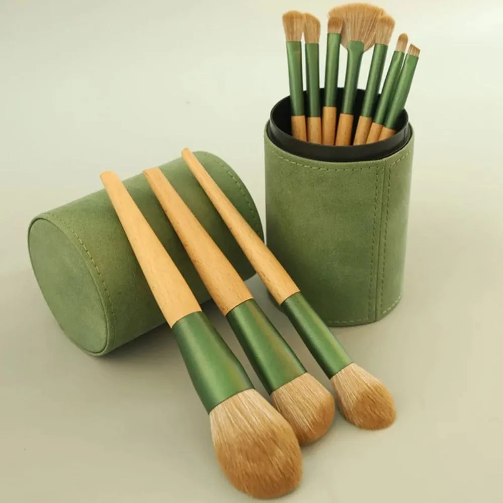 PU Leather Makeup Brush Bucket Dust-Proof Waterproof Empty Cosmetic Brushes Pen Holder Portable Makeup Brush Organizer