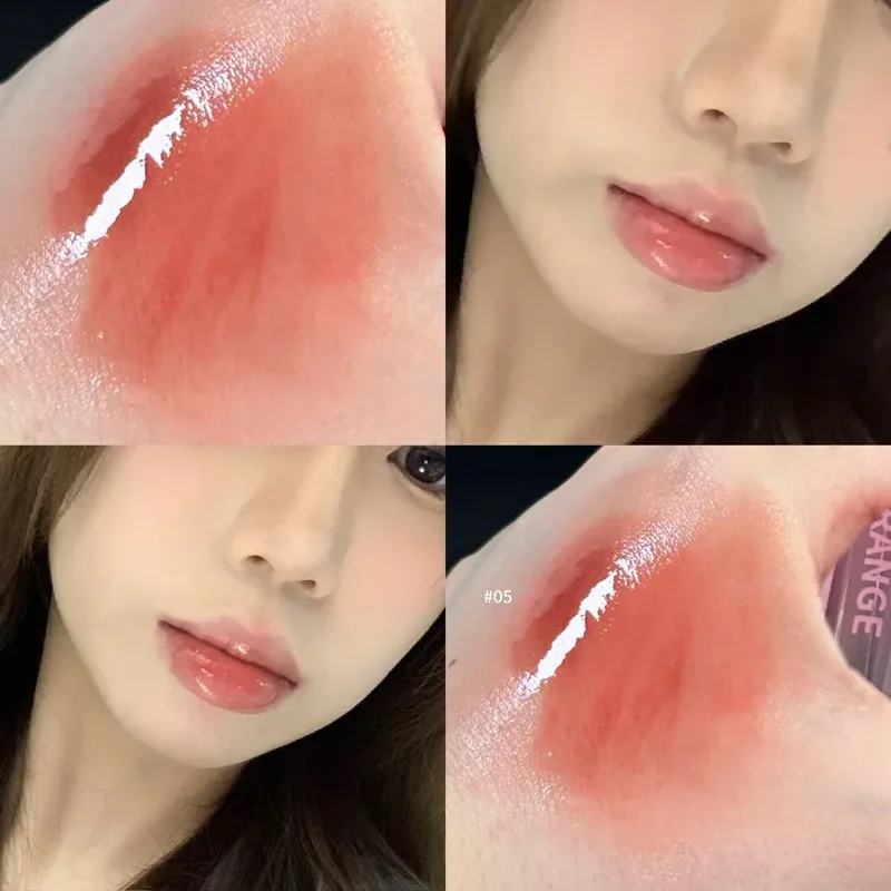 Rose Pink Solid Lip Gloss Mirror Lips Plumping Moisturizing Lipstick Nourishing Water Light Lip Tint Red Lip Glaze Korean Makeup