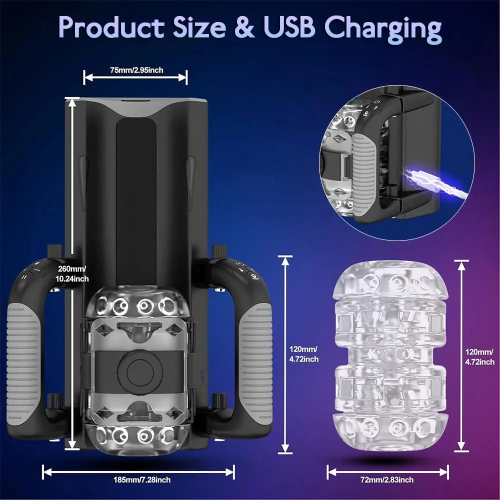 12cm 6-Segment Fixed-point Telescopic High Speed Male Masturbator One-Key Burst Masturbation Cup Trainer Sex Toys for Men — image 5