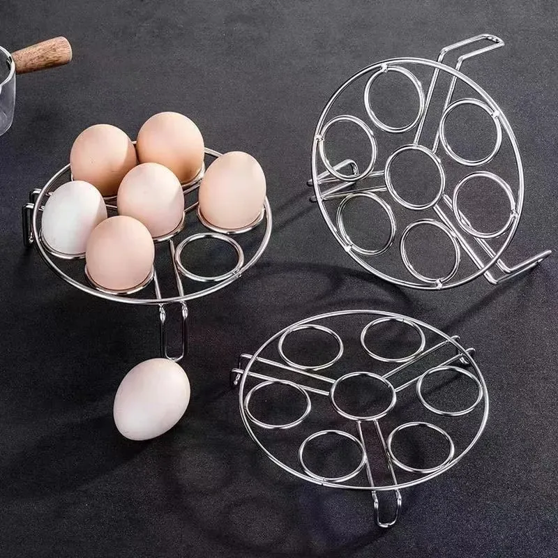 1PC Multi-functional household stainless steel steaming egg rack thicker heat insulation shelves high feet steamed egg racks — image 6