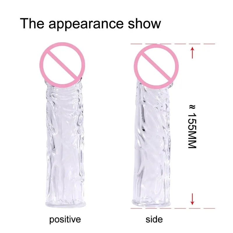 Penis Extender Cock Rings Delay Ejaculation Reusable Penis Condoms Dick Sleeve Silicone Glans Vagina Massager Sex Toys For Men