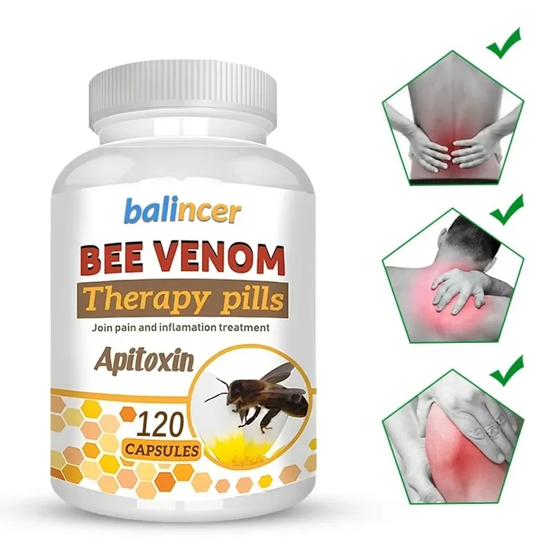 Premium Bee Venom Extract Capsules Immune Boosting Antioxidant Joint and Bone Supplement Non-GMO 120 Capsules — image 1