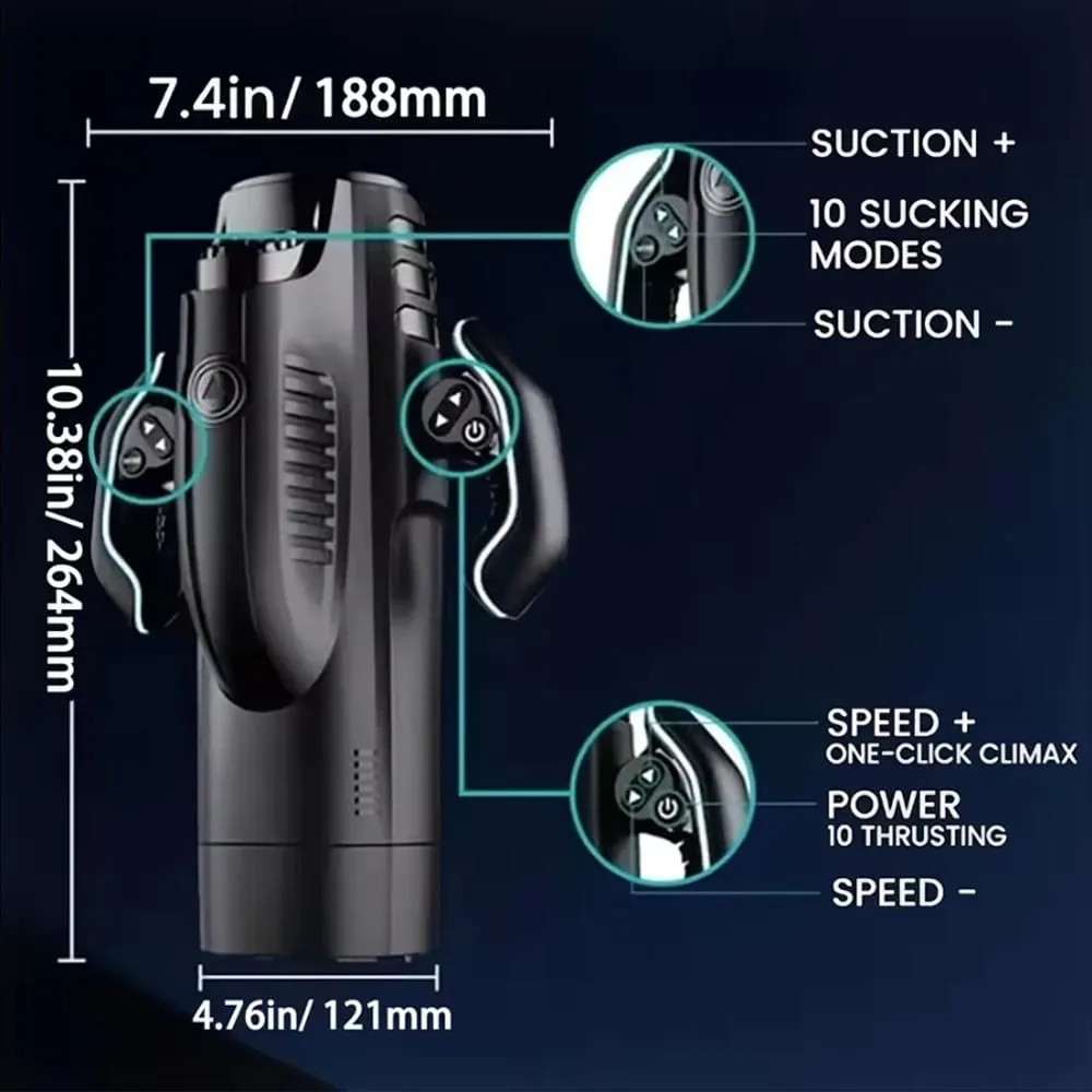 Bermuda Masturbator Güçlü Vakum Emme Oral Seks Yüksek Hızlı Piston Teleskopik Erkek Mastürbasyon Kupası Seks Oyuncakları Erkekler için