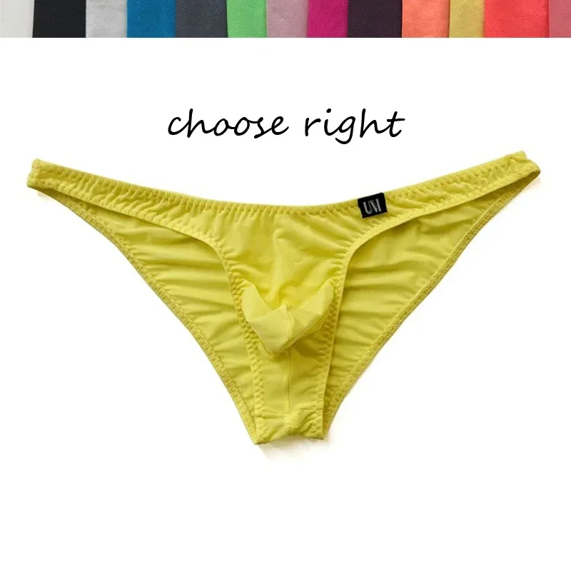 Hip Silk Skating Silk Low Waist Panlalaking Sexy Brief Ultra-manipis Makahinga Solid na Kulay Three-dimensional na Panlalaking Panlalaki