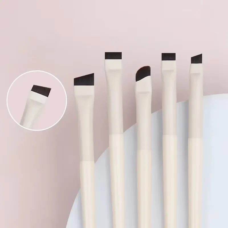 Upgrade Blade Eyeliner Brush Set Ultra Thin Fine Angle Flat Eyebrow Brush Under The Eye Place Precise Detail Brushes Ivory — image 9
