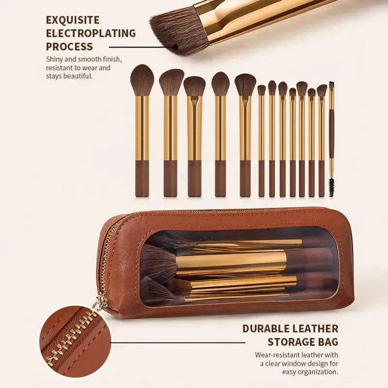 Professional 13Pcs Makeup Brush Set 13 High Precision Brushes with Portable Storage Bag Cosmetic Tools for Foundation Blending — image 4