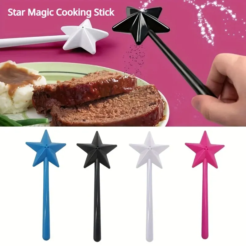 Bacchetta magica ricaricabile con stella portatile, dispenser per spezie, sale e pepe, set da cucina, forniture per barbecue, regali per feste di Halloween
