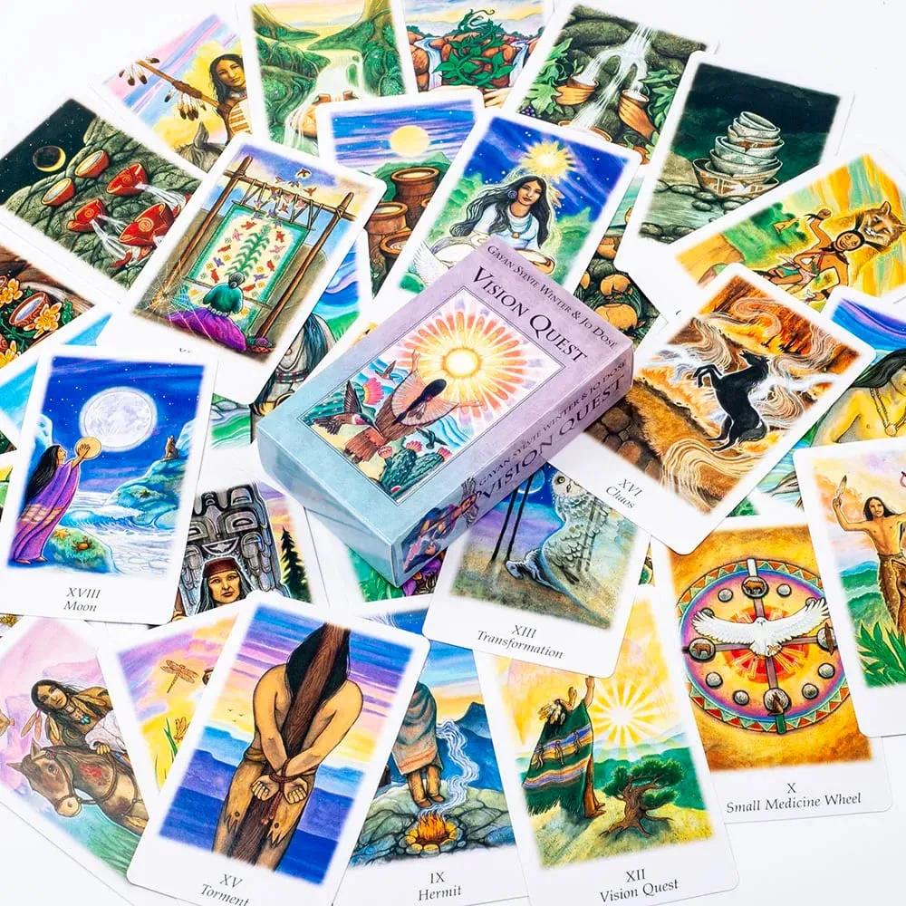 Hot Sales Vision Quest Tarot 78-kort dæk 10,3*6 cm Fate Divination Tarot-kort FortuneTelling-kortspil Festbrætspil — image 6