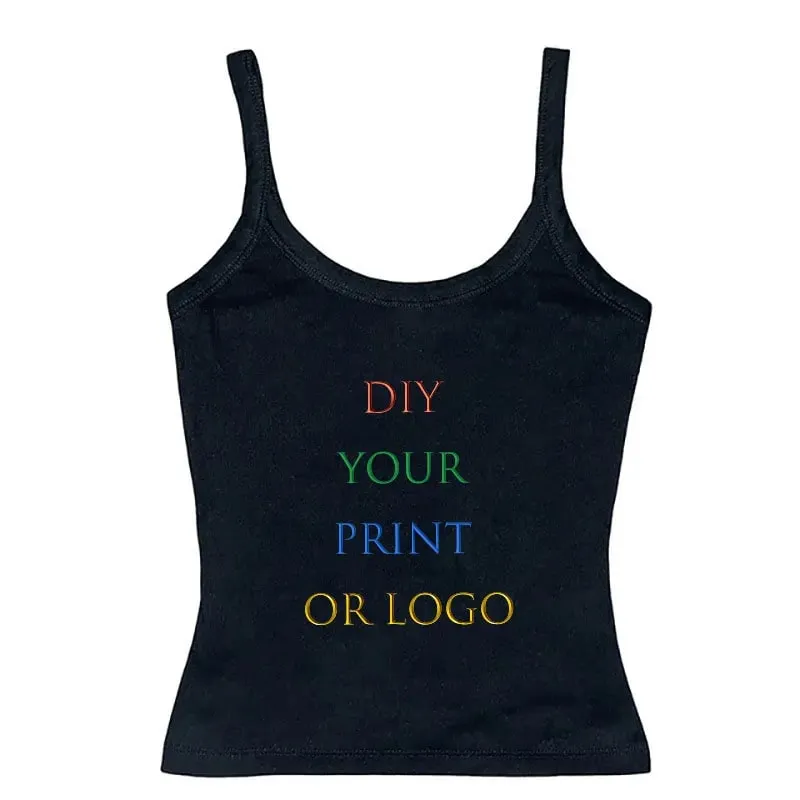 2025 New Summer Your Exclusive DIY Print Pattern Customize Women Crop Top Sexy Seamless Sleeveless Tank Tops Backless Camisole