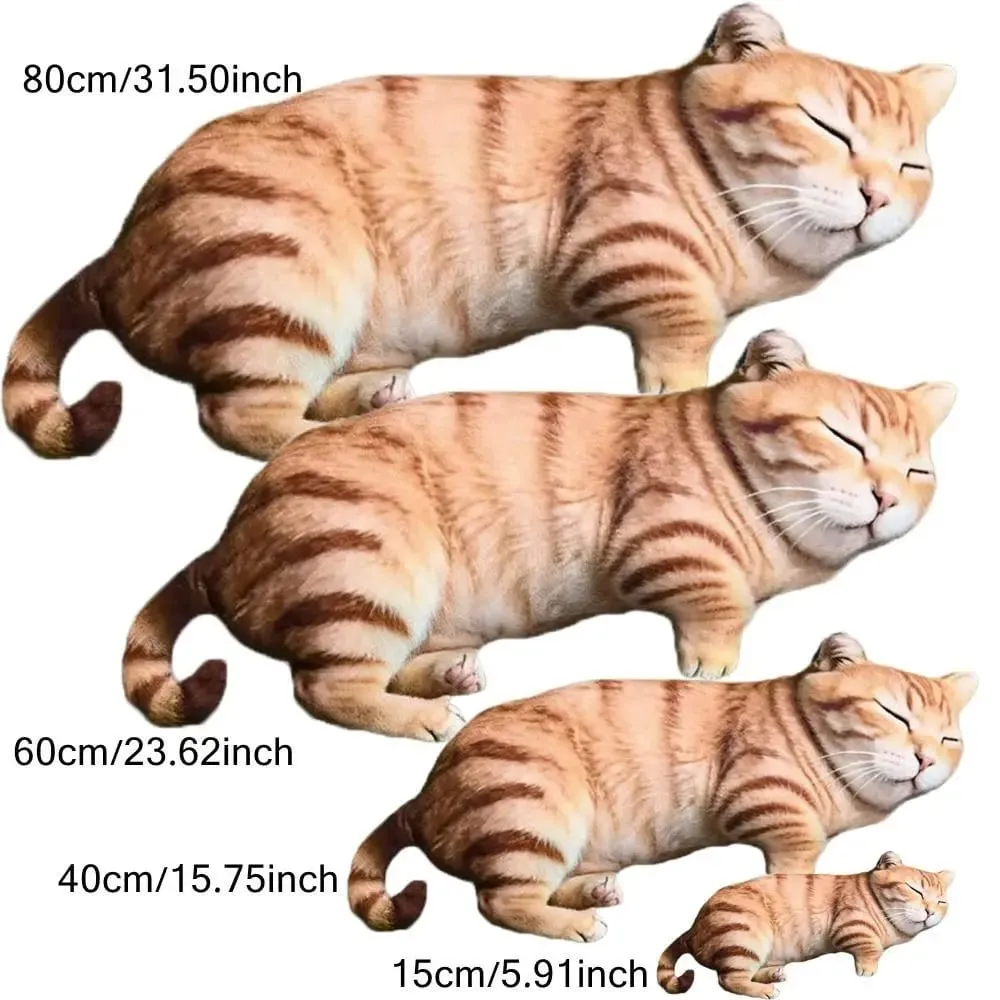Plush Material Animal Body Pillow PP Cotton Filled Soft Texture Poultry Throw Pillows Cat Pattern 40cm Size