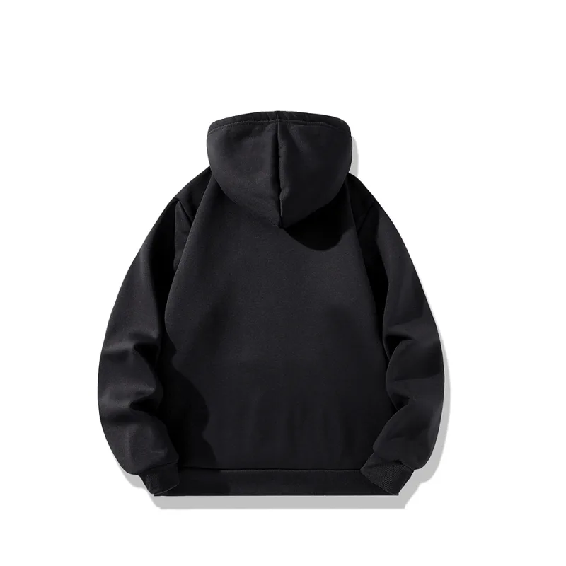 Winter Lambswool Hoodies Thicken Warm Windproof Sweatshirts Print Hooded Pullover Loose Men Women Winter Hoodies Black — image 9