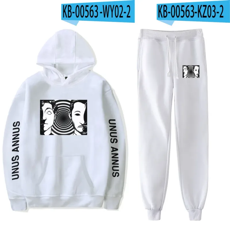 Popular Comfortable Unus Annus Print Sweatshirt Sweatpants Suit Hoodies+ Trousers Suit Boys/Girls 2 Piece Set Clothes