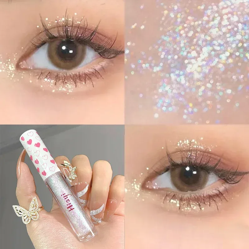Liquid Eye Shadow Highlighter Water Proof Super Shiny Lasting Flakes Monochromatic Glitter Brighten Silkworm Makeup Maquillaje