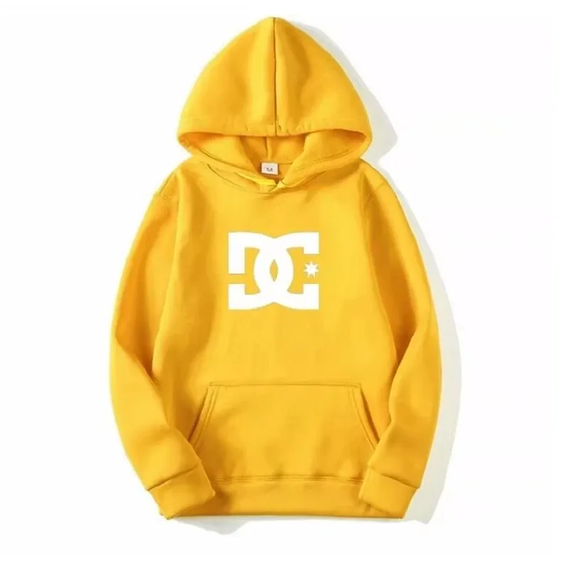 Hoodie Lelaki Huruf DC Fesyen Baju Sweat Lengan Panjang Mudah Musim Gugur dan Musim Sejuk Trend Jalanan Lelaki dan Wanita Hoodie Gim Besar