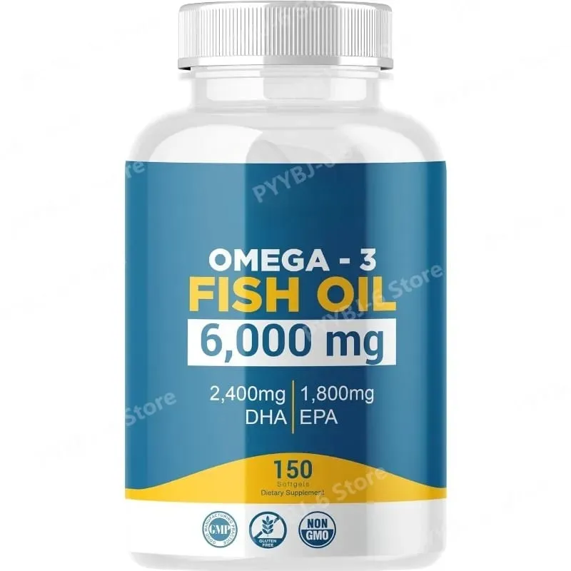 Omega 3 Balık Yağı Softgelleri Yüksek Etkili EPA DHA Yetişkinler için Günlük Takviye Eklem Bağışıklık Sağlığını Destekler 150 Softgel GDO'suz