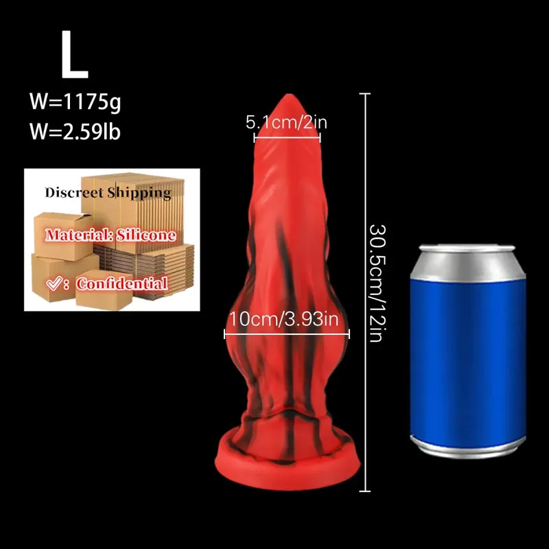 Obrovské silikonové Fantasy Animal Dildo Anální kolík Sexu s prostatou Pro muže Ženy Velký uzel Pes Dildo Přísavka Zátka na kohoutek Sex Toys18