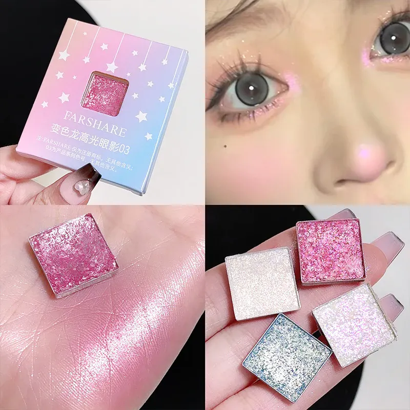 Multichrome Metallic Changing Eye Shadow Cards Waterproof Chameleon Blue Ultra-Shiny Holographic Glitter Eye Makeup Highlighter