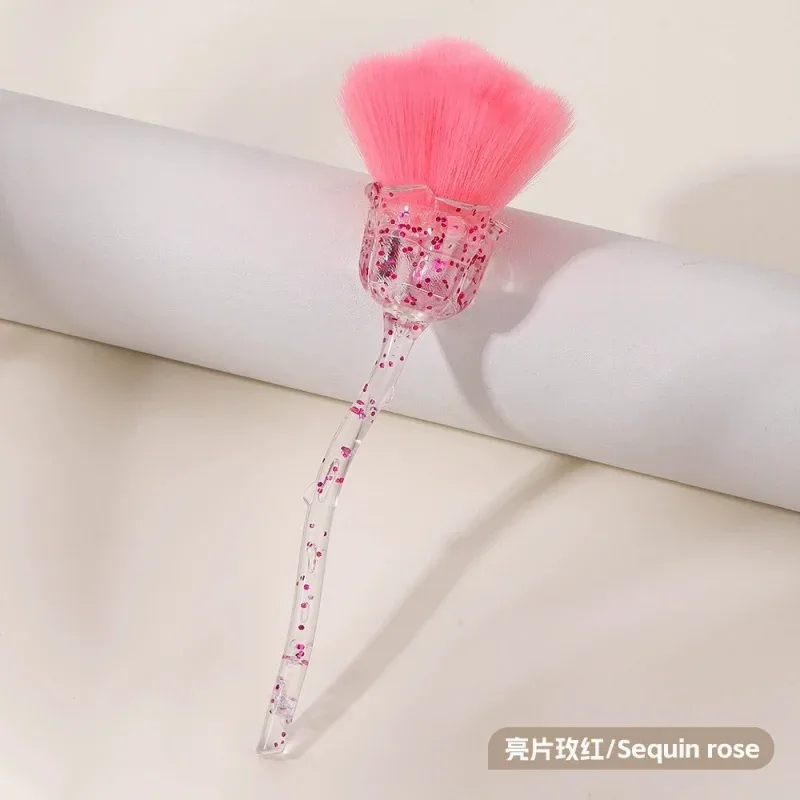 Rose Flower Shape Makeup Brush Round Makeup Loose Powder Brushes Manicure Nail Polishing Dust Removal Brush Beauty Make Up Tools — image 11