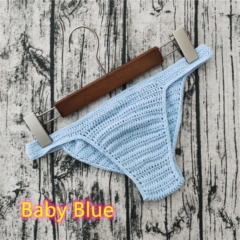 Hot Men Women Breathable Underwear Hand Crochet Low Rise Gstring Swimming Sunbathing Thong Sissy Panties Трусы Мужские — image 29