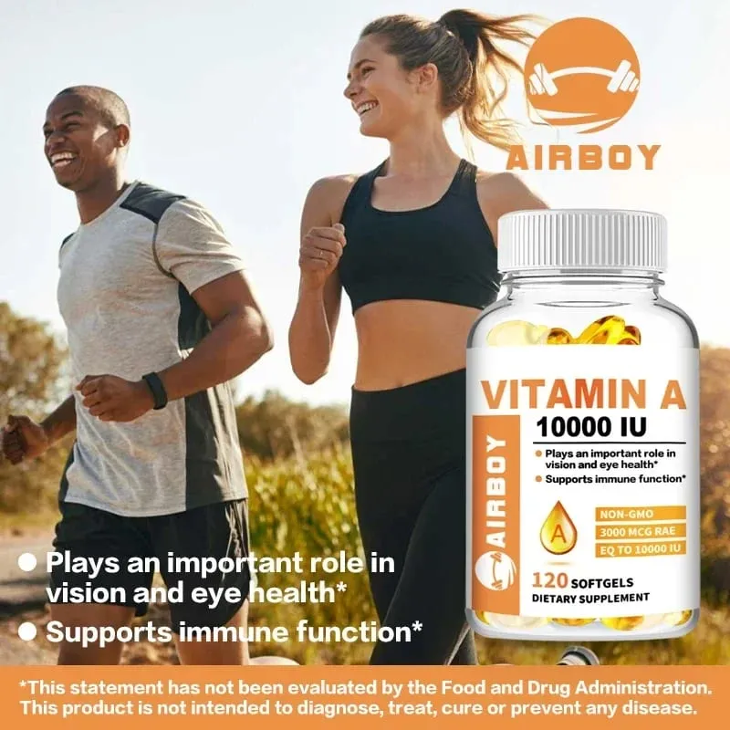 Vitamin A 10000IU - Supports Healthy Vision and Immune System Skin Health - Non-GMO Gluten FreeSupplements