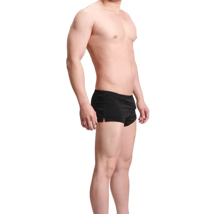 Mens Underwear Ice Silk Boxer Shorts homme Solid Mid-rised U Convex Pouch Underpants Cueca Men's Arrow Pants Plus Size M-XXL