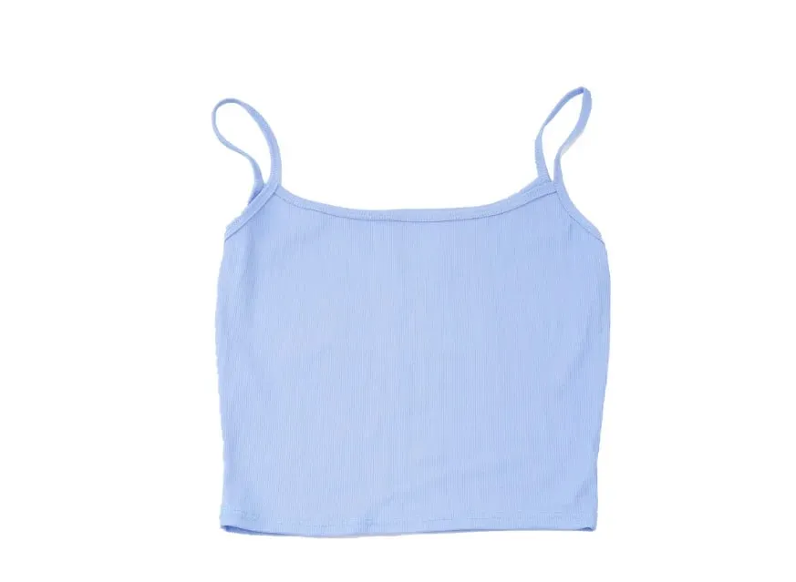 Summer New Solid Color Small Camisole for Girls and Students with A Slimming Look and A Versatile Thread Vest. Short Base Shirt