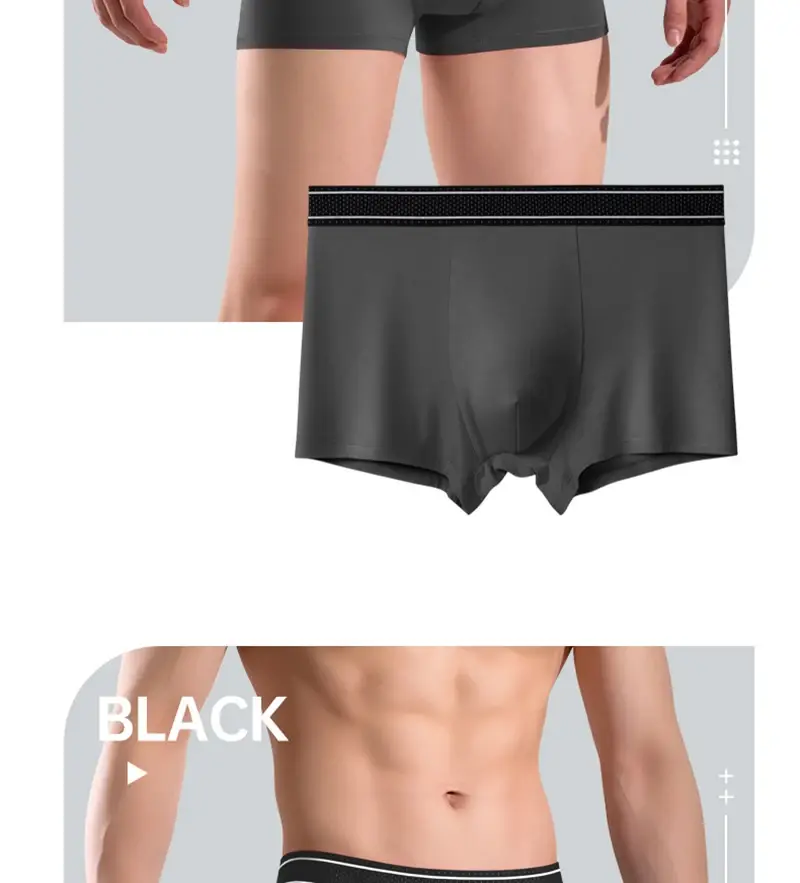 Mens Modal Boxer Shorts Seamless Seperation Bullet Pouch Soft Panties Large Size Breathable Underpants Comfortable Underwear