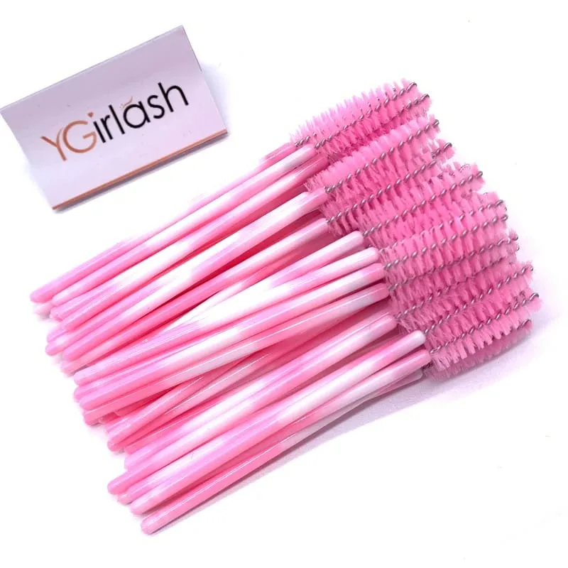 YGirlash 50 個ラッシュ白鳥クリスタルまつげアプリケーター使い捨てダイヤモンドハンドルナイロンマスカラワンドブラシ化粧品ツール