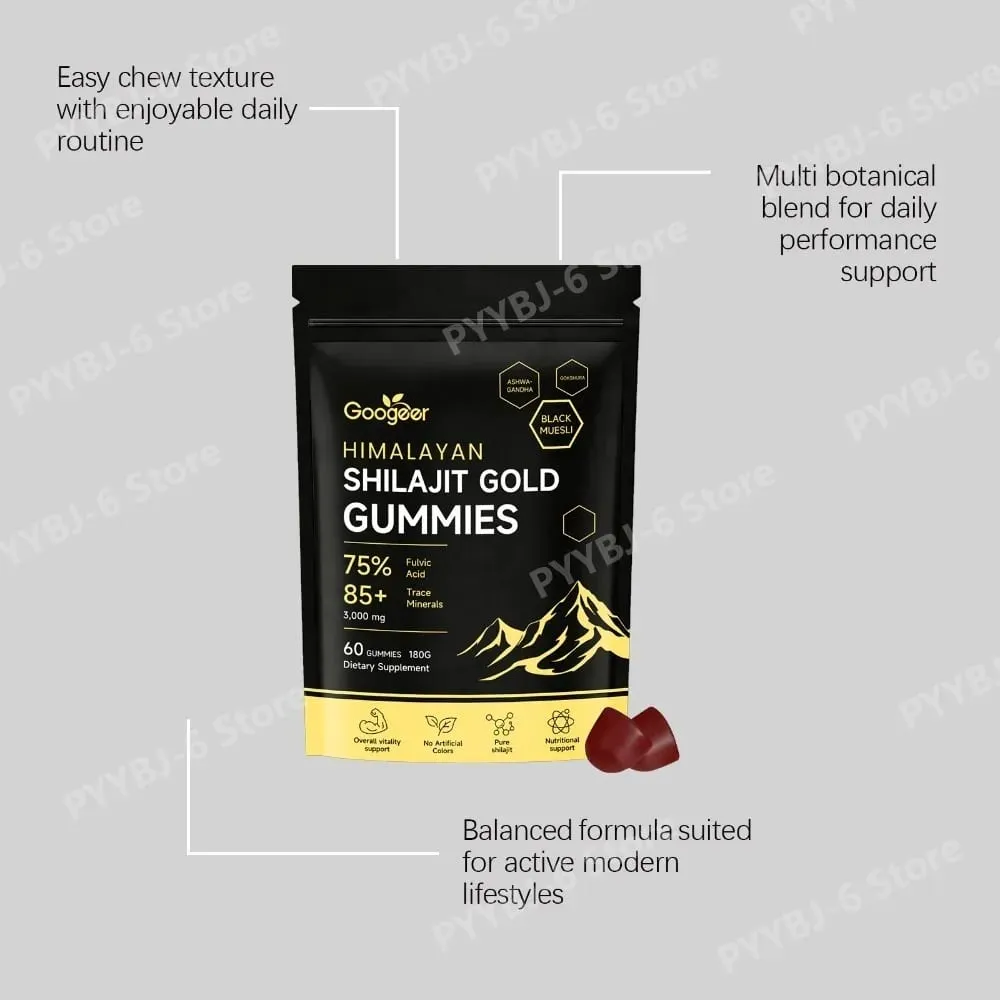 Himalaya Shilajit Gold 60 Gummies Minerals Formula understøtter energiboost og kropsvitalitet Naturligt ernæringsmæssigt kosttilskud