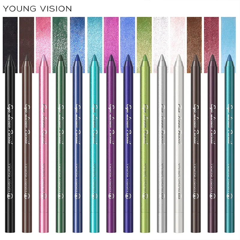 14 Color Eyeliner Pencil Pearlescent Matte Dark Purple Red Eye Liner Waterproof Long Lasting High Pigment Eyeshadow Makeup