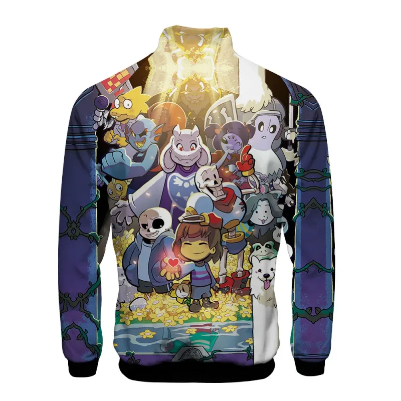 Luksusowe popularne Sans Undertale 3D Print Zipper Raglan kurtka wiatrówka chłopcy/dziewczęta wygodne kurtki ze stójką płaszcze