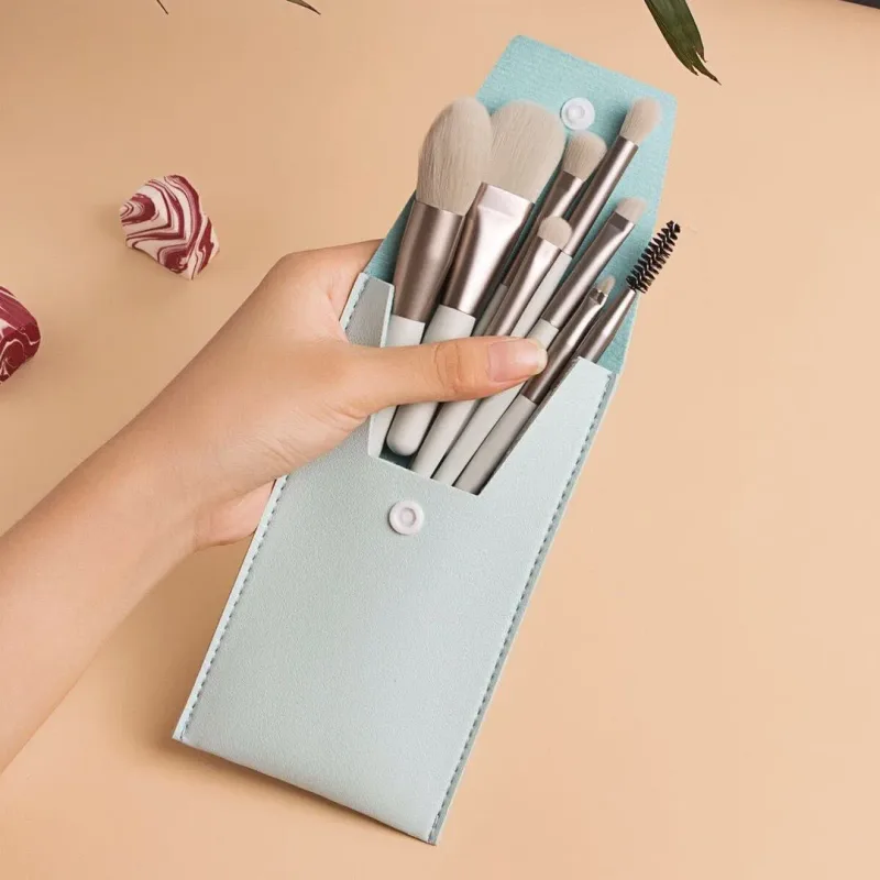 8Pcs Mini Macaron Soft Makeup Brushes Set Portable Beginner Beauty Tools for Blush Eyeshadow Complete Cosmetic Brush Kit — image 13