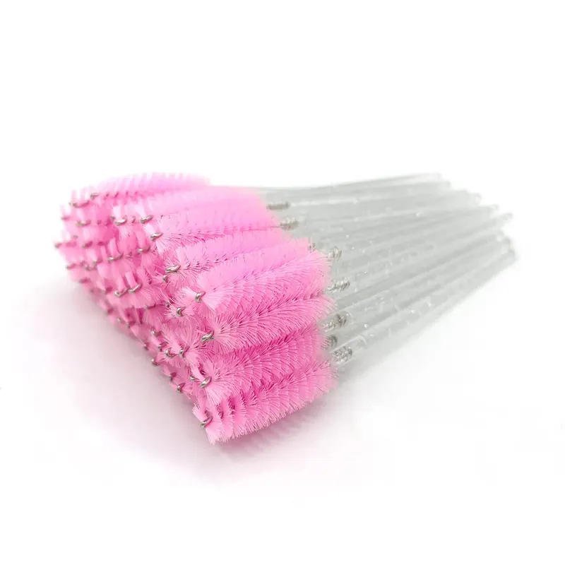 Spazzole per ciglia usa e getta Manico in cristallo di diamante Pennello per ciglia Sopracciglio Bacchette per mascara Forniture per estensione ciglia Strumenti per il trucco