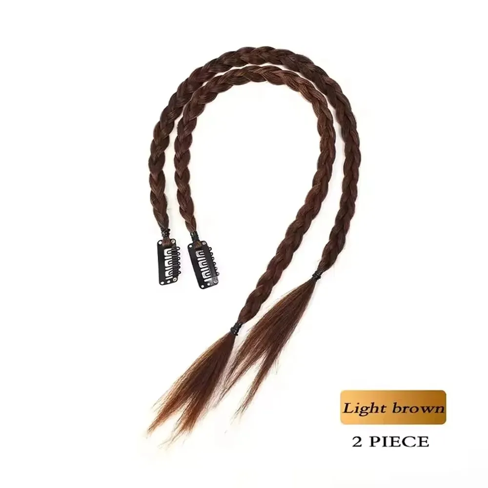 Parrucca sintetica a treccia 2 pezzi con forte clip BB Y2k Spice Girl Treccia da boxe Coda di cavallo Scatola leggera Treccia Coda di cavallo pezzo per donna — image 13