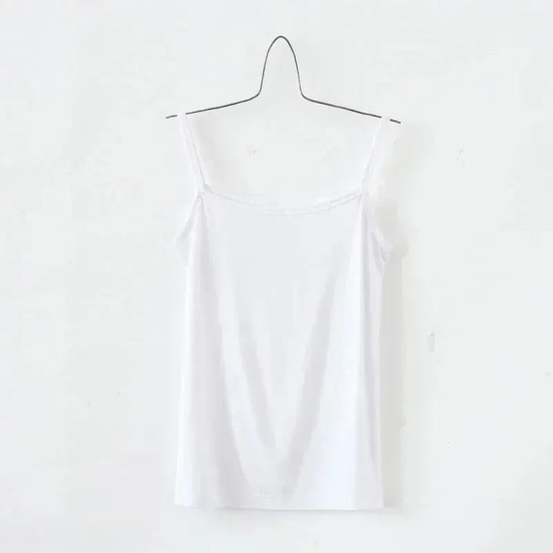 Basic Camisoles Women Crop Tops Sleeveless Shirt Bralette Tops Solid Color Strap Skinny Vest Female Slimming Tanks Bra Underwear