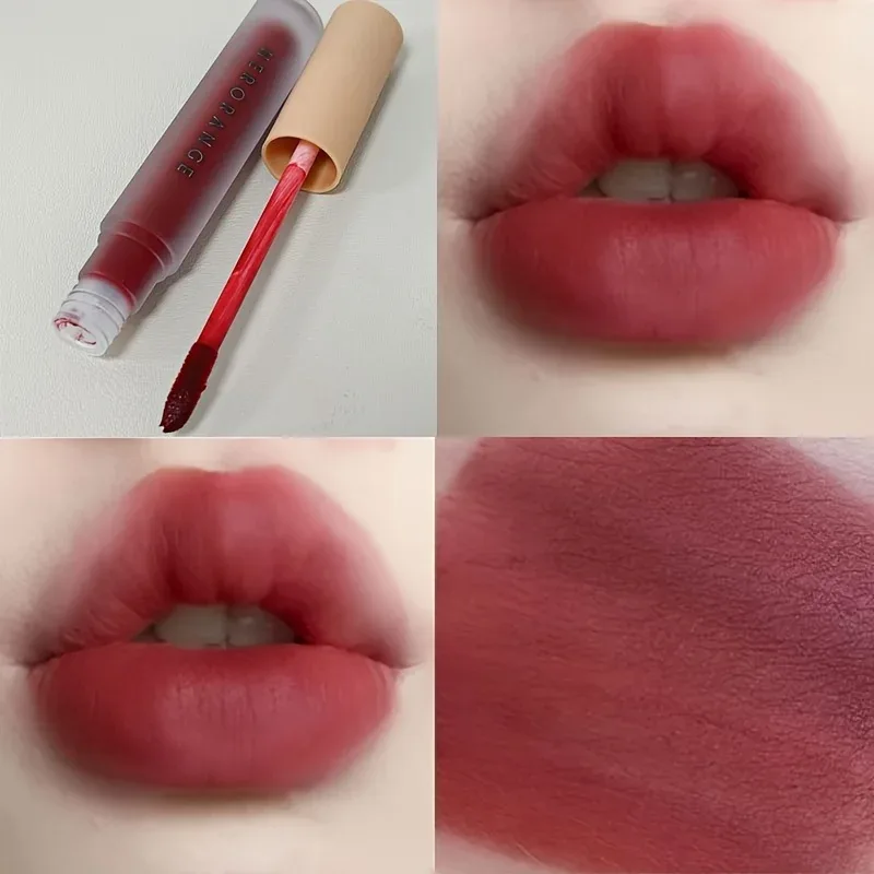 Herorange Velvet Matte Lip Mud Low Saturation Waterproof Long Lasting Non-Sticky Cup Lip Makeup
