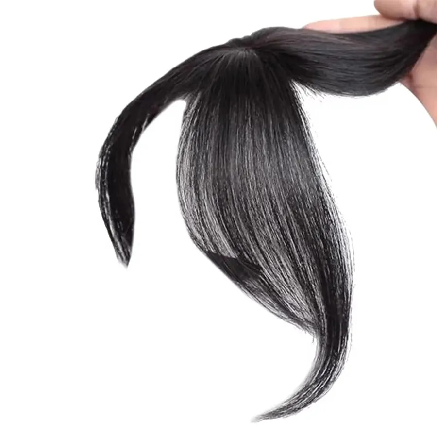 Synthesis Wig Middle-part Bangs Hair Extensions Clip In Forehead Natural Seamless French Oblique Bangs Eight-character Bangs