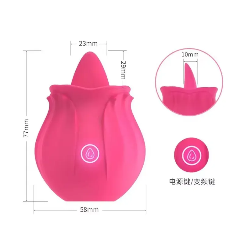 Kraftfull tungslickande vibrator för kvinnor G Spot Clitoris Bröstvårtstimulator Massager Masturbator Sexleksaker för vuxna för par 18+