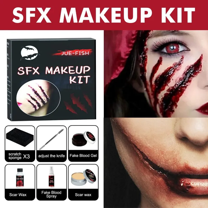 Halloween Face Painting Set Makeup Bag Special Effects Halloween Horror Cosplay Skin Wax Plasma Scar Painting Makeup Tools
