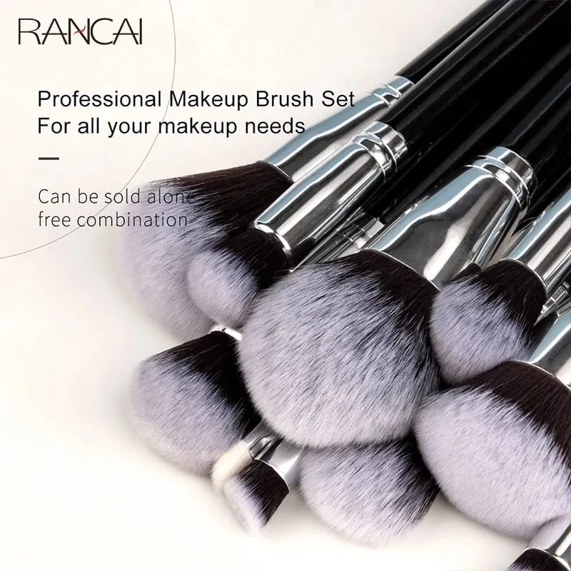 Professional 40Pcs Makeup Brushes Set Soft Synthetic Bristle Powder Blending Contour Eyebrow Eyeshadow Fan Foundation Brush