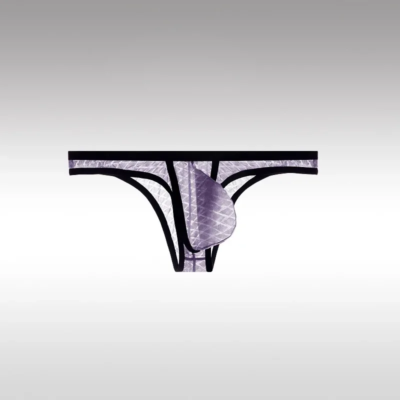 Men's Underwear Sexy Low Waisted Comfortable Triangle Pants Ice Silk Mesh Transparent Briefs — image 12