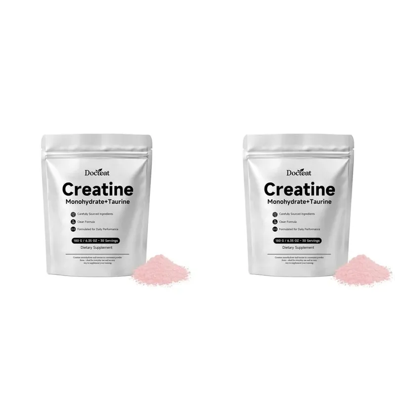 Docteat Creatine Monohydrate Powder with Taurine Muscle Performance & Energy Support for High-Intensity Capacity 30 Servings