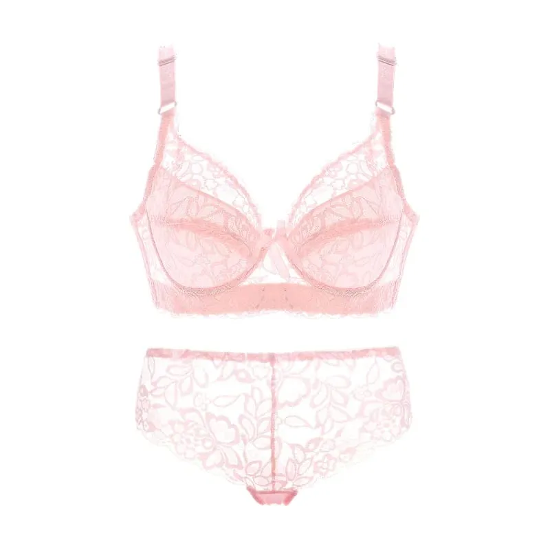 Sexy krajkové tenké kalhotky a kraťasy Velká dámská Bralette Set Push Up Set podprsenky Dívčí top BH Sety spodního prádla Push Up Intimates