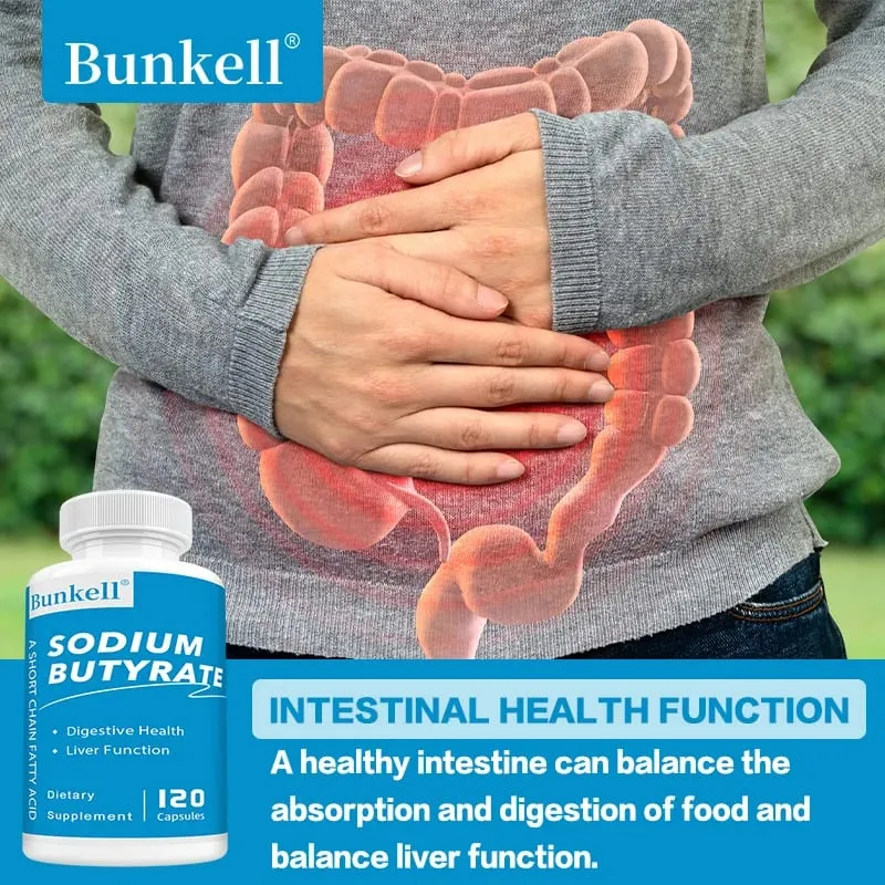 Sodium Butyrate Supplement - Helps Gut Health Detox and Cleansing of The Liver Digestive Health Non-GMO