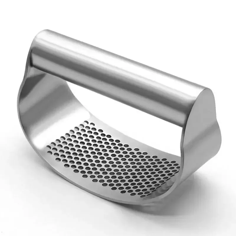 Stainless Steel Garlic Press Crusher Manual Mincer Chopping Tools Curve Fruit Vegetable Cooking Kitchen Gadgets — image 1