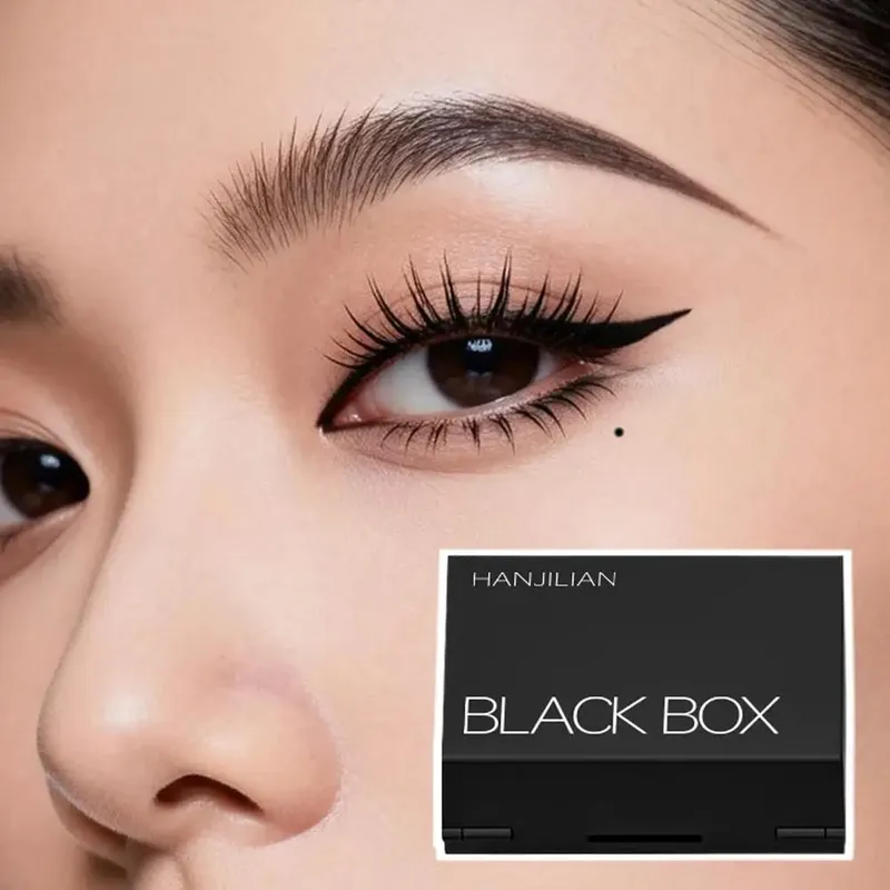 Eyeliner Stempel Bulu Mata Bawah 3-In-1 & Tahi Lalat 3S Riasan Mata Portabel Alami Cepat Aplikasi Anti-selip Set Tahan Lama D9e1