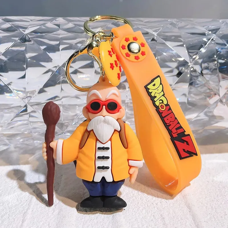 Anime Dragon Ball Keychain PVC Cartoon Cartoon Figure Trunks Son Goku Piccolo Buu Vegeta Figures Key Chain Keyring Bag Decor